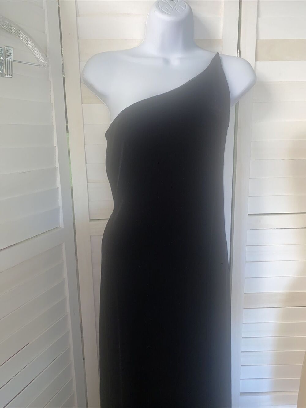 Vtg 90s/00s Y2K Women’s Black Maxi Sheath Velvet Cocktail Formal Dress Size 4